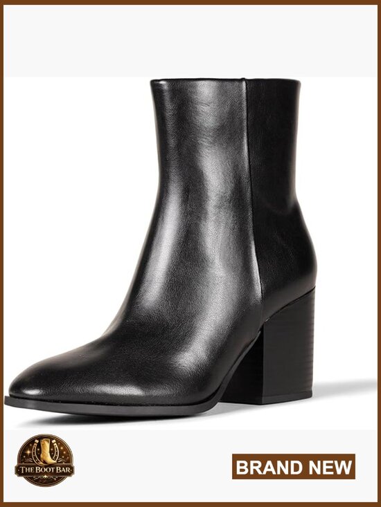 Shoes - Women's Ankle Boots with Memory Foam Insole, Side Zipper, 3-Inch Heel